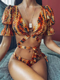Sexy Two Piece Swimsuit Swimwear Women Short Sleeve Leopard Print Bikinis Set Bathing Suit Beachwear 2026 Maillot De Bain Femme
