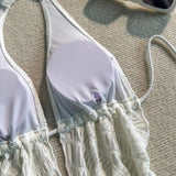 3PC with Skirt Wrinkled Halter Tankini Bikini Women Swimwear Female Swimsuit Three-pieces Bikini Set Bathing Suit Swim Beachwear