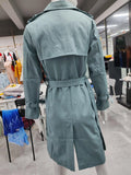 Phantasy Trench Coat Women Long Sleeve Jacket British Style Long Cloack Lace Up Elegant Office Lady Trench Spring Autumn Outfit