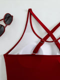 2026 Sexy Strappy Swimsuit One Piece Solid Swimwear Women Bathers Bathing Swimming Swim Suit Female Summer Beachwear