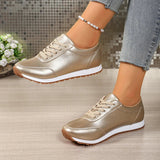 Fashion Gold Silver Platform Sneakers Women Spring Autumn Lace Up Plus Size Casual Sneakers Woman Comfort Non Slip Sport Shoes
