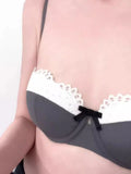 Women's Pure Sensual Lace Lingerie Set, Summer Thin Bralette Small Breasts Gather Push Up No Empty Cup Beautiful Bra Cover Set