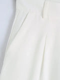 Foridol White Cotton Linen Long Pants Set Sleeveless Vest Pants Suit Office Lay Autumn Summer Wide Leg Casual Fashion Set Outfit