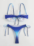 Underwired Gradient High Cut Bikini Female Swimsuit Women Swimwear Two-pieces Bikini Set Micro Thong Bathing Suit Swim Beachwear