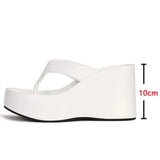 2026 Brand New Flip Flops Sandal Summer Black Platform Sandals Women Outdoor Slipper Wedges Slides 10cm High Heels Shoes Mules