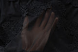 FDYOUI Spaghetti Strap See-through Mesh Dress Women Sleeveless Lace Patchwork Mini Party Dresses White Black Night Club Outfit