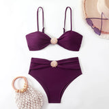 High Waist Bikini Women's Swimsuit Two-piece Bathing Suits Bandeau Woman Swimwear Trend Bikinis Sets Brazilian Beach Wear