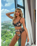 Toucheart Sexy Lingerie Set Mesh Lace Patchwork Sexy Underwear with Ring Waist Seal Women's Underwear Exotic Style Sexy Suit New