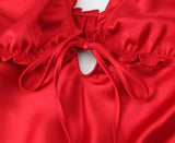 Foridol Ruffles Tie Up Satin Dress Women Elegant Maxi Long Summer Party Dress Spaghetti Strap Red Sexy Sundress Vestidos 2025