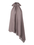 Women's Summer Solid Color/Dot Print Halter Tops Stylish Layered Asymmetrical Handkerchief HemSleeveless Vest