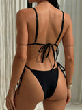 Sexy Mesh Sheer Bikini Female Swimsuit Women Swimwear High Leg Cut Strappy Bather Bathing Suit Swim Two-pieces Bikini set K8070