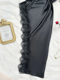 Sexy Lace Patchwork Pajamas Comfortable And Casual Long And Comfortable Women's Nightgown