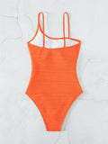 2026 Plain One Shoulder Swimsuit One Piece Solid Swimwear Women Sexy Bathers Bathing Swimming Swim Suit Female Beachwear