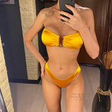 13 Color 2026 New Sexy Bandeau Bikini Women Swimwear Female Swimsuit Two-Pieces Bikini Set Padded Bather Bathing Suit Swim V4647