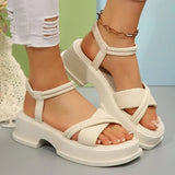 2026 New Women's Shoes Fashion Thick Sole Comfort Thin Strap Soft Sole Beach Sandals  for Women