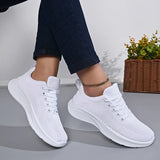 White Breathable Mesh Sport Sneakers Women Comfort Soft Bottom Non Slip Running Shoes Woman Plus Size 43 Lace Up Tennis Shoes