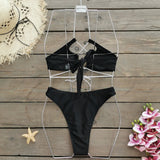 Sexy Bandage Bikini Set Women Two-Piece Swimsuit 2024 Trend Strappy Biquini Swimwear For Lady Beachwear Female Clothing