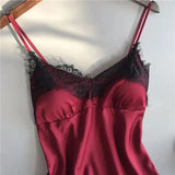 Women Pajama Set Fashion V Neck Stretch Satin Babydoll Lace Sexy Lingerie Bowknot Nightgown Sleep Shorts Set Sleepwear