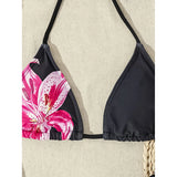 XS - L Floral Leopard Printed Halter Bikini Women Swimwear Female Swimsuit Two-Pieces Bikini Set Bather Bathing Suit Swim V6424