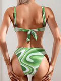 2026 Push Up Strappy Bikini Two Piece Swimsuit Women Printed Swimwear Female Bathers Bathing Swimming Swim Suit Beachwear