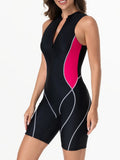 2026 Zipper Sleeveless Swimsuit Women One Piece Slim Swimwear Female Rush Guard Bathing Swimming Swim Surfing Suit Beachwear XXL