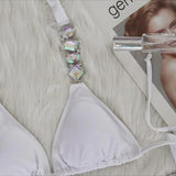 Brazilian Jewelled Rhinestones Diamond Bikini Women Swimwear Female Swimsuit Two-piece Bikini set Bather Bathing Suit Swim V2339