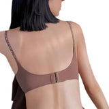 Plunge Non-wire Triangle Cup Bra Women's Invisibale Underwear Letter Straps Ribbed Bralette Sexy Lingerie Sleep Intimates S-XL