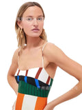 Elegant High Waist 2025 Party Long Dress Fashion Casual New Striped Colorful Women Sexy Spaghetti Strap Bohemian Mixi Dresses