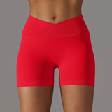 Summer V-waist peach hip lifting tight fitting three part pants, high waist yoga shorts, running speed drying seamless yoga pant