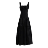 Bowknot White Summer Women's Dress Elegant Tank Beach Long Sundress Vestidos Sleeveless Holiday Chic Black Slim Maxi Dress 2025