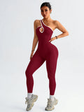 Women Seamless Yoga Jumpsuit Workout Bodysuit Tummy Control Butt-Lifting Gym Clothes Sleek Sportswear Striped Athletic Outfit