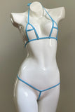 DEKA Women Exotic Mini Micro Bikini Two Piece Hollow Out Swimsuit Bathing Open Crotch Swimwear Lingerie Underwear Set Sunbath