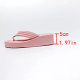 2026 Summer Beach Pink Flip Flops for Women Non Slip Weightlight Wedge Slippers Woman Fashion Thick Bottom Clip Toe Slides Mujer