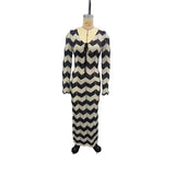 Knitted Dress Leace-up Vestido Dresses 2025 Woman Beach Hollow Out Slim Vacation Beachwear Temperament Long Sleeves Holiday Sexy