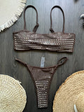 2026 New Sexy Diamond Bikini Women Swimsuit Bandeau Biquini Push Up Swimwear Female Shiny Bathing Suits Bodysuit Beachwear