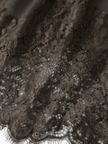 Summer Women's Satin Short Skirts Elastic Waist Lace Patchwork Skirts Half Slip Skirts Fashion