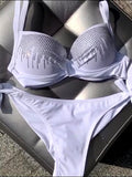 Shiny Sequins Diamond Bikinis Push Up Bikini Women Swimwear Female Swimsuit Two Pieces Bikini Set Bra Cup Bathing Suit Swim Lady