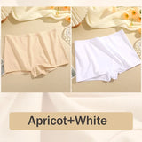 2Pcs/Set Women's Panties Cotton Seamless Sports Boxers Underwear Female Solid Color Briefs Lingerie Intimate Underpants XS-XL