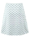 2026 Women Vintage Black White Polka Dot A-line Knee Length Skirt Sexy Low Waist Holiday Summer Skirts Slim Mini Skirts J7L2