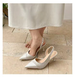 French High Heels Pink Toe Sandals Fairy Shoes 2026 Spring and Summer Stitching Skirt Pointed Shoes Single Shoes