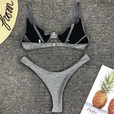Glitter Shiny Underwired V-Bar Bikini Women Swimsuit Female Brazilian Swimwear Two-piece Bikini Set Triangle Bathing Suit Swim