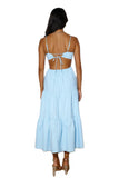 Spaghetti Strap Vacation Long Dress For Women Summer 2025 Fashion Elegant Sleeveless Backless Hollow Out Vestidos Party Dresses