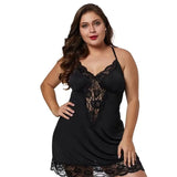Women's Sexy Spaghetti Straps Lingerie Nightwear Plus Size Lace Pajamas Sleeveless Soft And Comfortable Solid Color Home Clothes