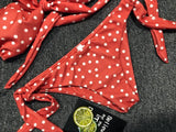 Leopard Knotted Polka Dot Bikini 2025 Women Strapless Bandeau Swimsuit Female Swimwear Two Pieces Bikini Set Bathing Suit Swim