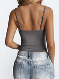 Phantasy Women Y2K Black Camisole Sexy Spicy Girl Style Solid Color Suspender Lace Vest Retro Women's Tanks 2026 Summer Outfit