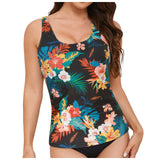 Women Tankini Swimwear Tops Full Coverage Swimsuit Floral Leopard Print Swim Vest Bathing Suit Swimming Suit Summer Beach Wear