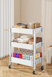 Foldable Multi Tier Rolling Trolley Organizer Cart Kitchen Home Bedroom Books Snacks Portable Storage Cart Wheels Furniture
