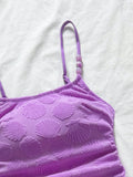 Sexy Purple Shell Print One Piece Swimsuit 2026 Women Pearls Strap Drawstring Side Tummy Control Holiday Bathing Suit Swimwear