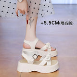 Womens  High Heels Summer New Ankle Strap Pu Leather Sandals Fashion Women Solid Buckle
