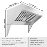 VEVOR Stainless Steel Commercial Exhaust Hood Under Cabinet